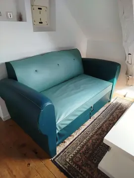 canapé simili cuir vert