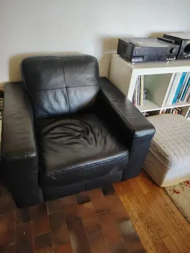 fauteuil cuir noir
