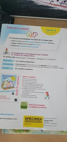 etude la langue le manuel cycle 3