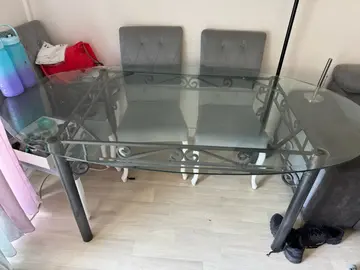 table en verre