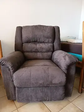 fauteuil marron simili Daim