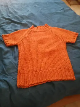 pull chaud manche courte couleur. orange