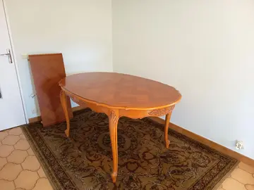 table en merisier avec sa rallonge