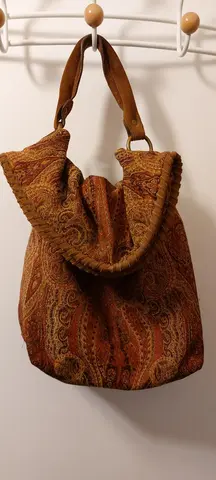 sac tissu et poignée cuir
