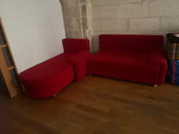 canapé rouge 2 pièces