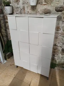 Meuble de rangement blanc laqué