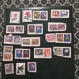 donne timbres collection étrangers fleur 1lot par envoie