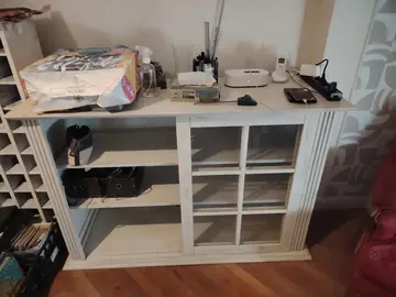 meuble buffet vaisselier blanc en bois