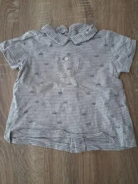 Tee-shirt motif bateaux T 18 mois