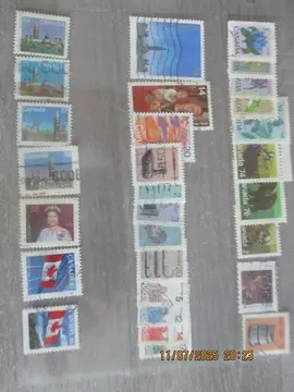 29 timbres oblitérés du Canada