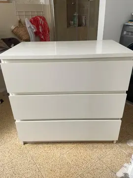 Commode blanche Ikea 3 tiroirs