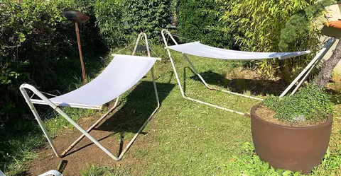 Deux hamacs en coton blanc
