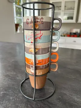 lot de 5 tasses avec support