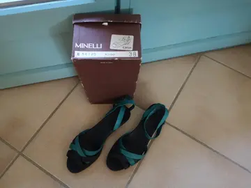 sandales femme taille 38 bleu marine et turquoise