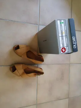 Sandales en nubuck orange