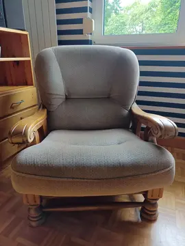 fauteuil velours beige