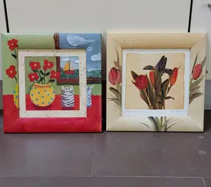 2 petits tableaux 33x33