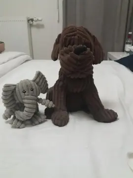 Lot de 2 animaux en velours pour decoration