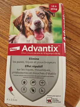 Advantix pour chien 10 à 25 kg.