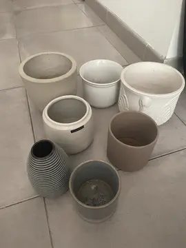 Différents pots pour plantes