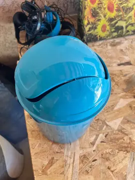 poubelle de wc bleu