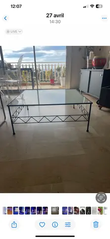 table basse verre acier