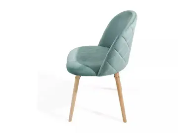2 chaises en velours vert d'eau