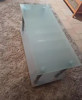 Table basse en verre 3 plateaux