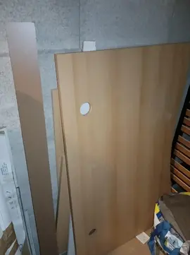 Bureau aspect bois démonté 120x75x70