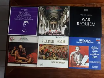 Lot d'une vingtaine de vinyles 33T classique : Requiem, messes