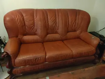 Canapé faux cuir années 80