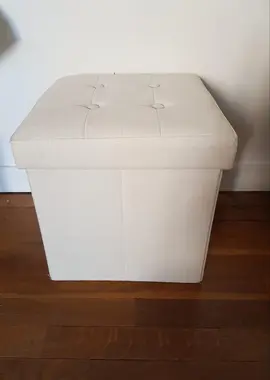 Pouf pliable blanc
