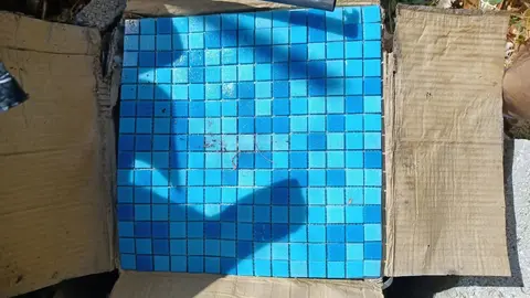 carreau 2x2cm pate de verre pour piscine