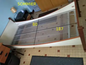 Lit bois , sommier métallique