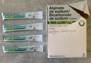 4 doses individuelles de Alginate de sodium