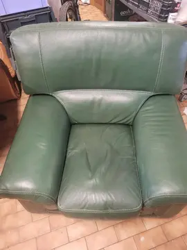 fauteuil cuir buffle vert émeraude