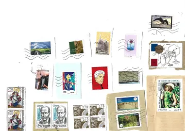 Timbres oblitérés à décoller