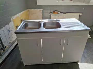 evier inox + meuble