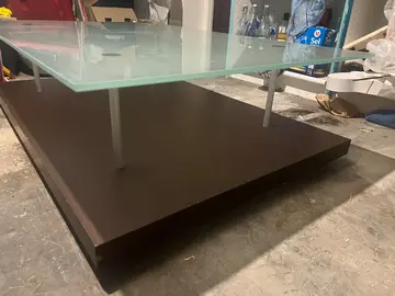 Table basse verre et bois