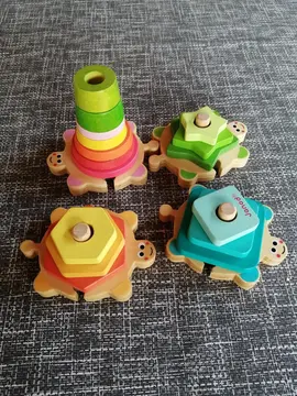 Jeux en bois les 4 tortues de Hanoi