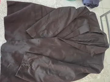 Veste costume marron rayures 58
