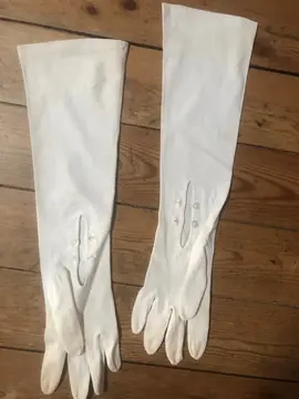 gants blancs vintage en coton