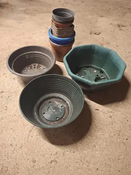 lots pots en plastique
