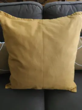 coussin jaune moutarde 50x50