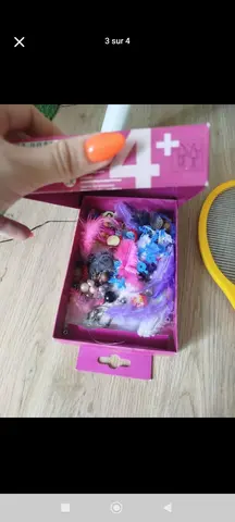 perles/plumes et raquette électrique