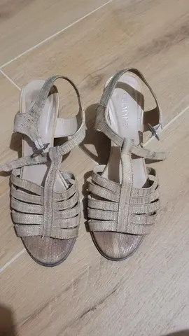 Sandales rose argentées talon haut made in Spain t 39