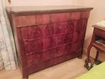 commode avec plateau en marbre