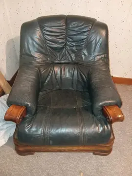 fauteuil cuir bois