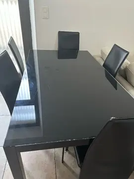 table en verre + 6 chaises