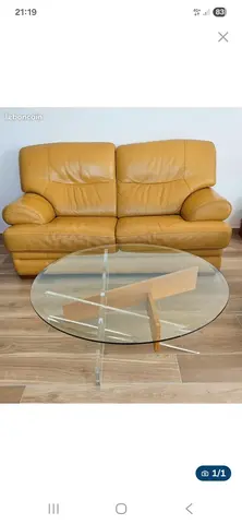 canapé cuir avec table de salon